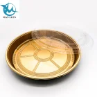 Golden Transparent Boat Shaped Plastic Sushi Rolling Food Party Plate