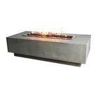 Stocked Outdoor Fire Pit Table Elementi Quality Patio Heating Rectangle Propane Concrete Outdoor Fire Pit Table