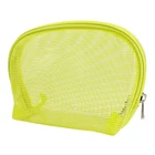 Zipper Mesh Cosmetic Bag Makeup Bags Yellow Mesh Pvc Jelly Cosmetic Makeup Bag Clear Plastic Zipper Pouch