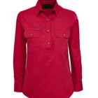 Women's Half Button 100 cotton work shirt