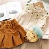 girls autumn dresses baby clothes set top with corduroy skirt bag fashion korean wholesale children clothing boutiques