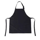 Black Cotton Apron with 2 Pockets Cooking Kitchen Aprons for Women Men Chef