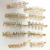 FREE CUSTOM Letter hair clip Bobby Pin for women Crystal Alphabet Rhinestone gold Word Hair Pin