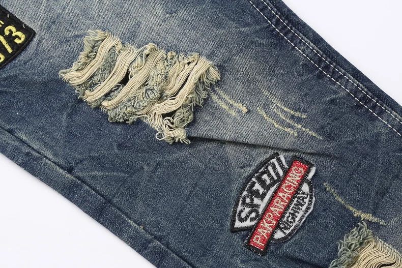 New for Autumn and trouser jeans men Ripped Motorcycle Pants Fashion Men's Foreign Trade jeans trousers for men jeans trousers