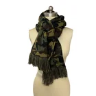 High Quality Customize Soft Camo Jacquard Winter Scarf Women