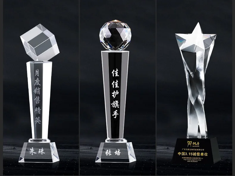 Customized K Crystal Trophy Star Decorative Glass Award Sports Events