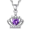Manufacturer Wholesale Silver Jewelry 925 Sterling Silver Necklace Korean Edition Zircon Pendant Princess Love Crown Pendant