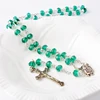 High Quality Rosary Christian Cross Glass Faceted Crystal Glass Beads Rosaries Religious Catholic Necklace Wholesale