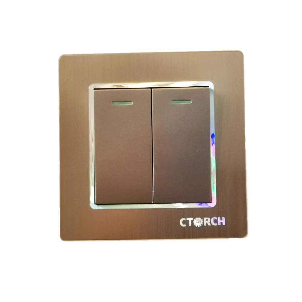 orthogonal china ctorch rose golden two gang two way lamp switch supply