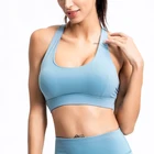 2020 shockproof nylon high impact dry fit fitness crop top gym black stretchy cross back sports yoga bra
