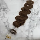 100% human hair peruvian virgin body wave micro ring human hair extensions