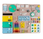 Toys Toy Wooden Toys Handmade Natural Wooden Baby Busy Board For Kids Latch Board Toy