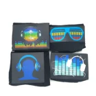 Ecodi supply custom kids el light up tshirt sound activated led equalizer tshirt for party Christmas