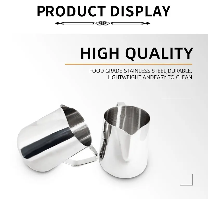 Barista Tools Espresso Coffee Latte Art 304 Stainless Steel Milk Pitcher 350ml Milk Jug Cup With Measurements