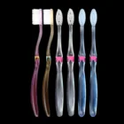 colorful transparent PETG handle toothbrush with nano silver soft bristle one-end tapered for Korean