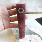 Wholesale natural strawberry quartz square strawberry crystal pipe