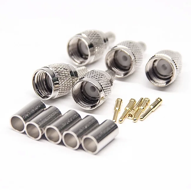 Mini UHF PL259 Male Plug Crimp Type Connector for LMR200 RG223 RG58 Cable