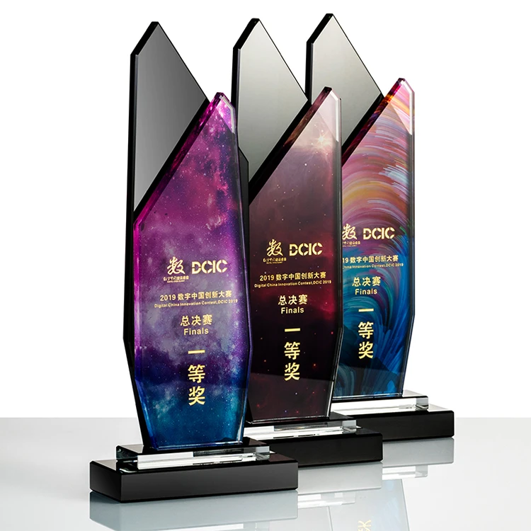 UV Printing Customized Champion Award Crystal Award Trophy