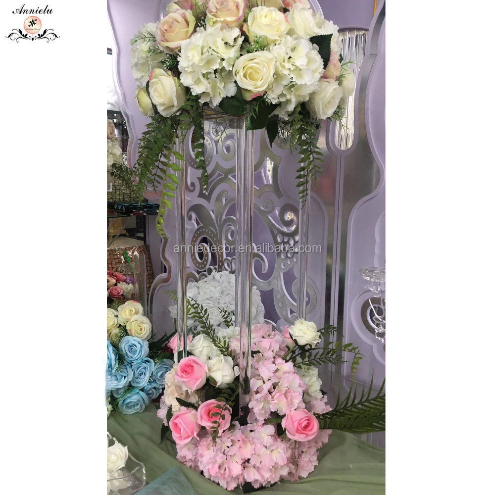 Hot sale acrylic plastic vases for wedding centerpieces wedding decoration backdrop