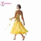 B-19543 High Quality Ballroom Party Dress Yellow Long Waltz Dance Dress For Competition
