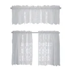 roman lace embroidery short valance kitchen curtain