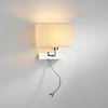 customization custom-made project bedside wall lamp with Square fabric shade reading lights with USB charger for hotel rooms