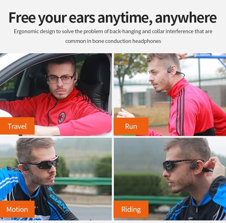 Golden Sky High Quality Wireless Bluetooth Earphone Headset Earbuds Earpiece Men And Women Universal Bone Conduction Earphone - ANKUX.COM