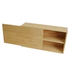 Natural Color Craft Box with Lid Wooden Gift Box Sliding Custom Compartment
