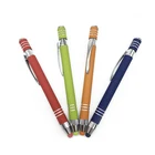 Gold Mini Bamboo Plastic Logo Calligraphy Gel Color Tactical Click Gift Touch Pen