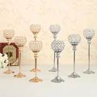 home Decorative pillar tall gold wedding table centerpieces crystal candle holders
