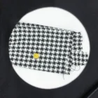 95% A 5% 450g/m Golden Silk Wool Small off-white Tweed Houndstooth Wool Fabric