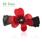 Wholesale High Quality Hair Accessories Rhinestones Cellulose Acetate Acrylic Flower French Hair Barrettes For Women