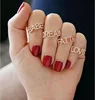 gold plated micro pave cz letter word design happy love faith hope boss babe Letter ring