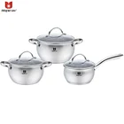 0.6mm thickness apple shape kitchen cookware pot cooking set stainless steel