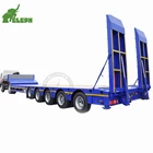 China factory made used new 4 Axles low bed trucks 100Tons lowbed trailers for sale
