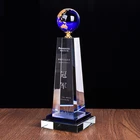 3 Size custom Earth Globe Crystal Trophy for business gifts