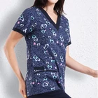 Women's Printed V Neck Medical Uniform Scrub Top Multi Pack