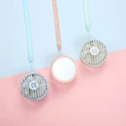 AGQ Portable Mini Fan Battery Rechargeable Neck Lanyard makeup fan foldable mini usb fan mirror