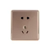 USA New Design 1 Gang 3 Pin Power Light Wall Switch and Socket Plate