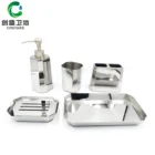 Bathroom accessories factory made luxury shiny silver 304 stainless steel chrome bathroom accessories sets