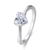 Dubai luxury 3 A cubic zirconia solitaire diamond heart cut 925 sterling silver bezel ring blank