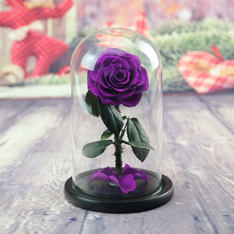 7-8 см сохранилась роза с стебель в стеклянном куполе оптом из Юньнань Китай