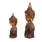 Asian Custom Bust Buddha Figurine Brass Abstract Bronze Sculpture