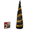 2019 new product ideas pop up spiral Christmas tinsel tree collapsible xmas tree multicolor gold and black