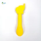 Multi-functional Feeding Grade Tableware Yellow Food Dispensing Silicone Yogurt Soft Baby Spoon