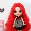 Wholesale High Temperature Red Color Blythe Doll Long Curly Wave Wigs