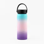 2019 New 500ml black stainless steel double wall thermal flask water bottle with straw