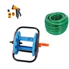 small portable garden hose reel set with 20m pipe and 8 functions spray gun and connectors and garden hose