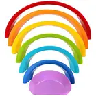 New stylish preschool education rainbow stacking game learning toy building blocks toys