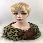 bob style blonde brown brazilian pixie cut short curly full lace front wig extensions pixie culrs human hair